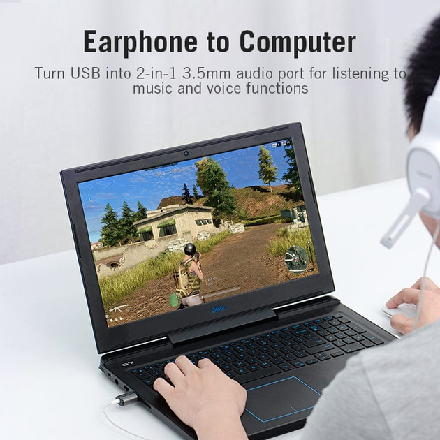 Звуковая карта Vention CDLH0 USB 3.5 мм jack Grey - изображение 5