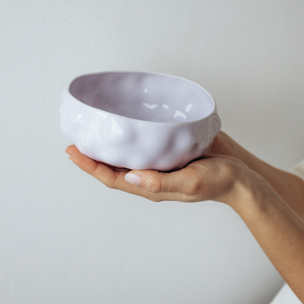 Фарфоровая тарелка глубокая "хмарка" Zguro ceramics, лаванда, 450 мл - изображение 3
