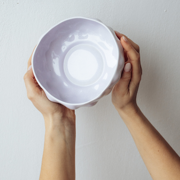Фарфоровая тарелка глубокая "хмарка" Zguro ceramics, лаванда, 450 мл - изображение 4