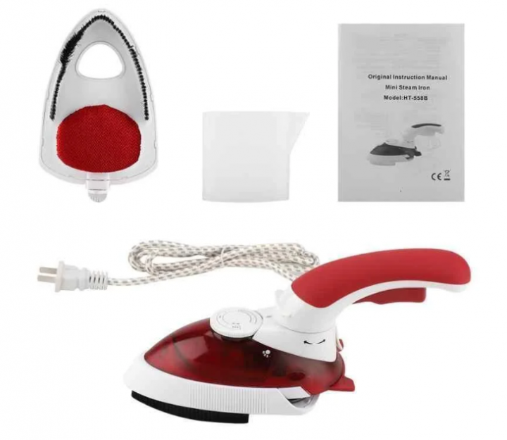 Ручной паровой дорожный утюг отпариватель с щеткой 1000W Mini Steam Iron HT-558B - изображение 4