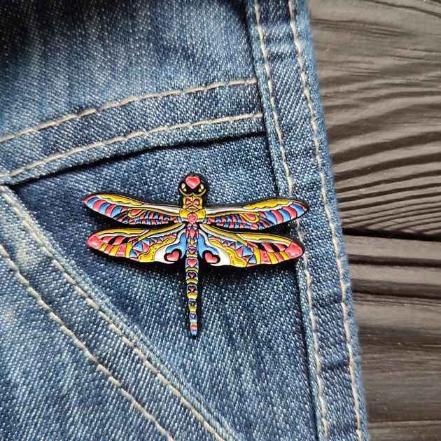 Значок, брошь, пин из металла на одежду, металлический значок "Стрекоза" (Знач0624) - изображение 2