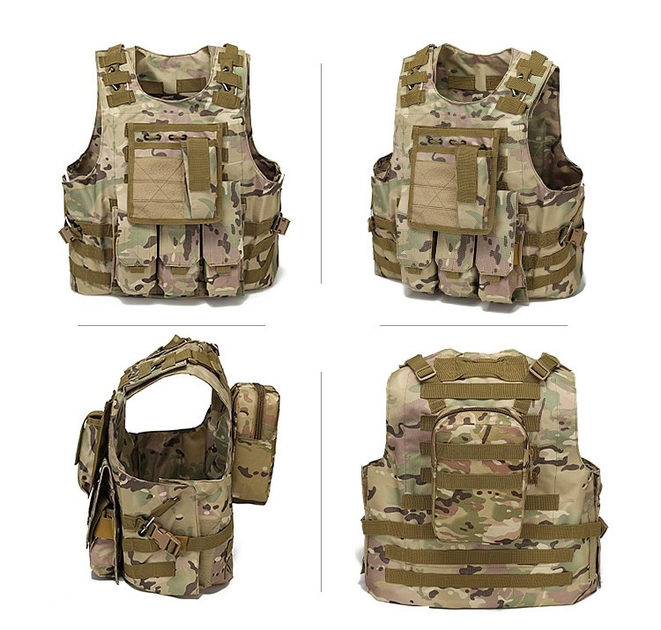 Жилет тактический военный Tactical Vest A56 плитоноска / разгрузка Molle камуфляж - изображение 2