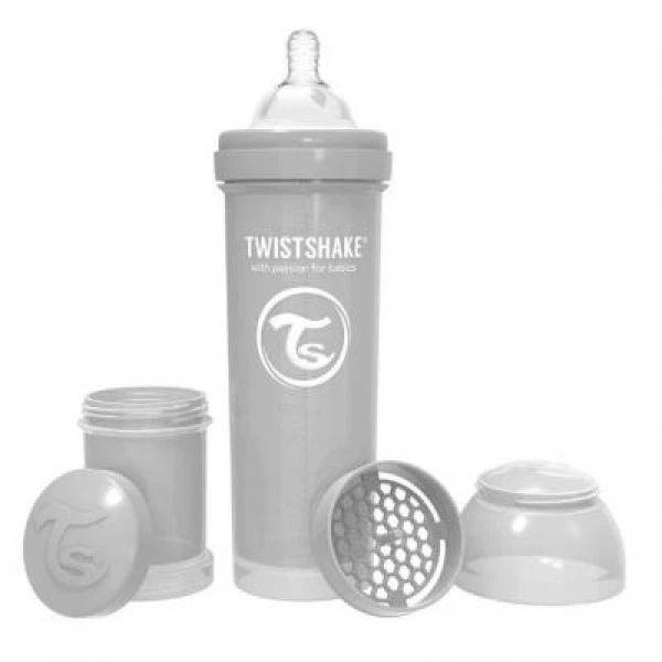 Пляшечка для годування Twistshake антиколькова 330 мл, сіра (69875) - Фото 2 Пляшечка для годування Twistshake антиколькова 330 мл, сіра (69875) - изображение 2