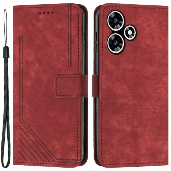Чехол-книжка Deexe Lines Series для Infinix Hot 30 Play (X6835B) - Red - Фото 1 Чехол-книжка Deexe Lines Series для Infinix Hot 30 Play (X6835B) - Red - изображение 1