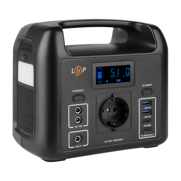 Багатофункціональна портативна зарядна станція LP CHARGER 160 (160W, 204Wh) - зображення 3