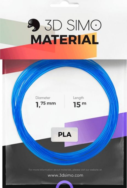 PLA plastik 3Dsimo do drukarki 3D 1.75 mm 120 g Blue (G3D3014) - obraz 1