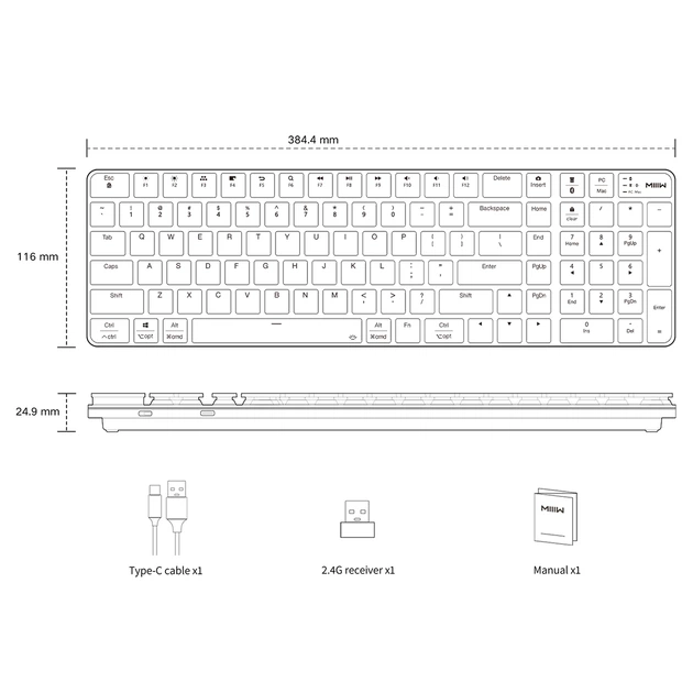 Клавиатура беспроводная механическая MiiiW Ultra-Slim PRO (MWWMKP01) - изображение 9