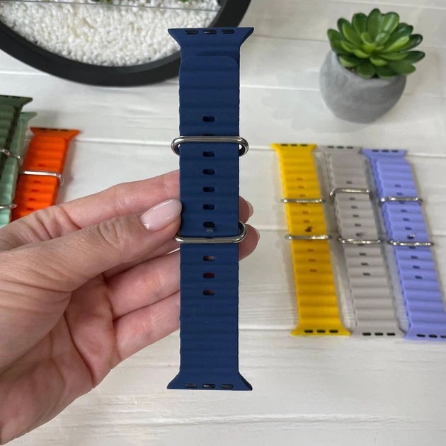 Силиконовый Ремешок Ocean Band для Apple Watch 42,44,45,49 мм - изображение 9