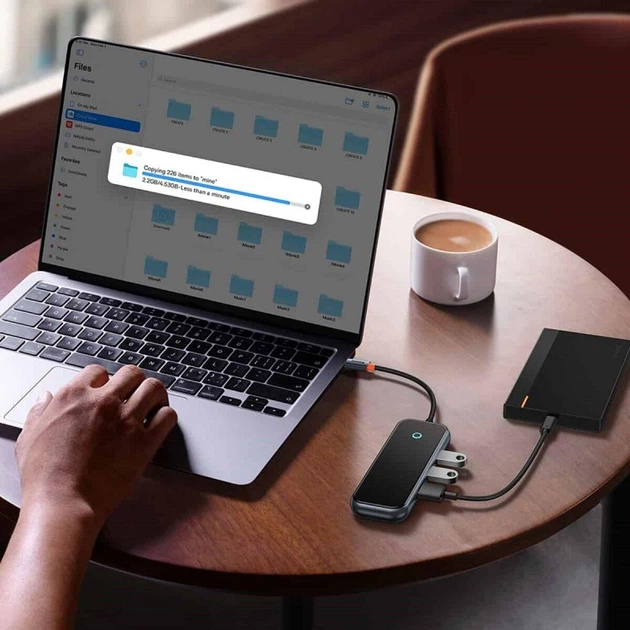 USB-Hub Baseus AcmeJoy 4-Port Type-C HUB Adapter（Type-C to USB3.0*3+Type-C PD&Data *1）Dark Grey - изображение 6
