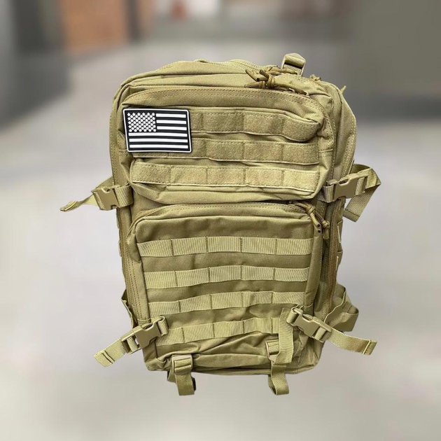 Військовий рюкзак 45 л. Yakeda, Койот, тактичний рюкзак для військових, армійський рюкзак для солдатів - зображення 1