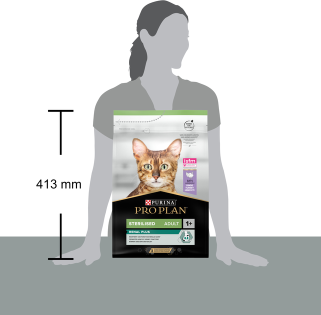 Сухий корм Purina PRO PLAN Sterilised Adult 1+ Renal Plus для дорослих кішок після стерилізації, з індичкою 3 кг (7613033560033) - зображення 4