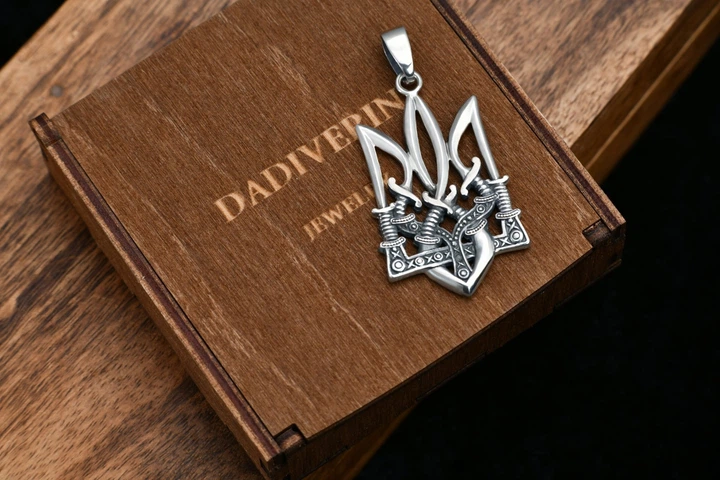 Срібний кулон тризуб “Шаблі”, великий (АРТ. №111) Dadiverin Jewelry - зображення 3