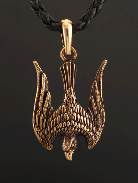 Кулон “Сокіл” з бронзи (АРТ. №198b) Dadiverin Jewelry - Фото 1 Кулон “Сокіл” з бронзи (АРТ. №198b) Dadiverin Jewelry - зображення 1
