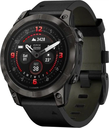 Смарт-часы Garmin epix Pro (Gen 2) Sapphire Edition 47 mm Carbon Grey DLC Titanium with Black Leather Band (010-02803-30) - Фото 1 Смарт-часы Garmin epix Pro (Gen 2) Sapphire Edition 47 mm Carbon Grey DLC Titanium with Black Leather Band (010-02803-30) - изображение 1
