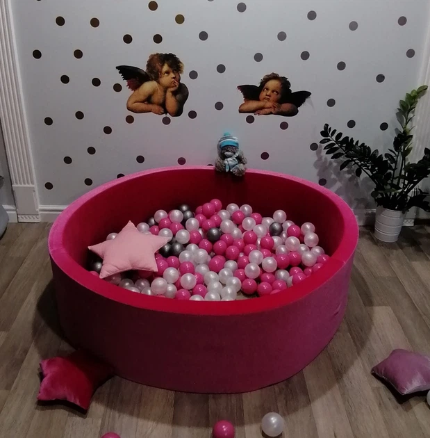 Сухий басейн Maikinbaby коло 130х40х6 см і 350 шт куль Оксамит Малиновий (арт.М130-152) - Фото 2 Сухий басейн Maikinbaby коло 130х40х6 см і 350 шт куль Оксамит Малиновий (арт.М130-152) - зображення 2