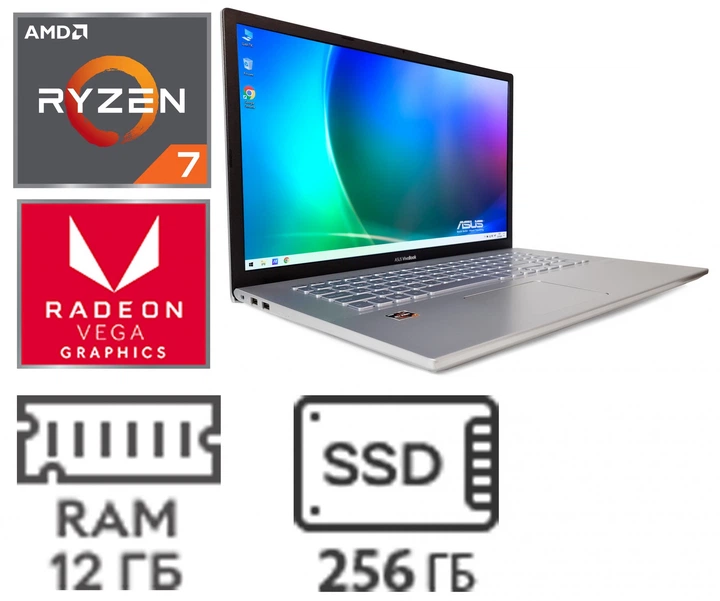 Ноутбук Asus VivoBook 17 M712D (M712DA) Transparent Silver Б/В - зображення 2