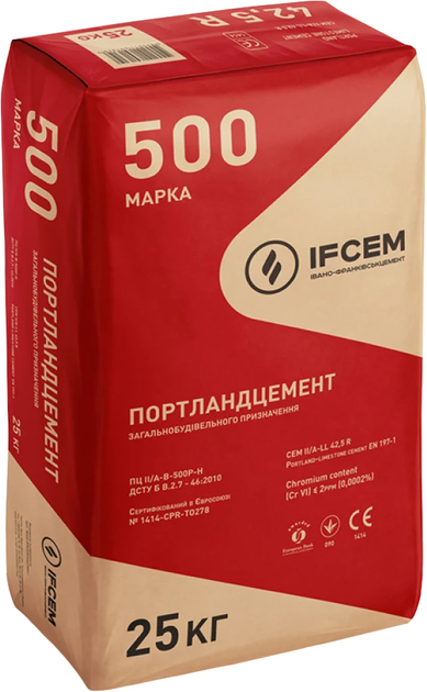 Портландцемент Ifcem ПЦ ІІ А -В-500Р-Н 25 кг (177030) – фото, отзывы ...