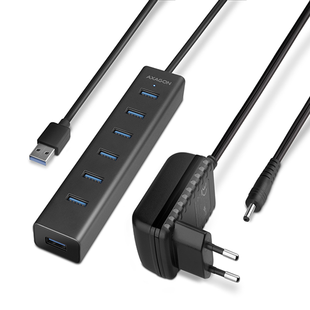 Hub USB 7 w 1 Axagon USB 3.0 (HUE-SA7BP) - obraz 4