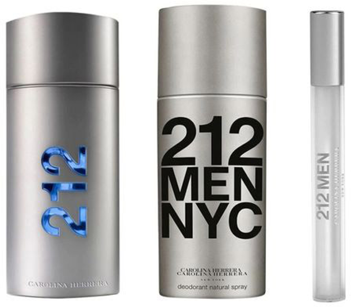 Zestaw Carolina Herrera 212 Men Woda toaletowa 100 ml + Woda toaletowa 10 ml + Dezodorant 150 ml (8411061051399) - obraz 2