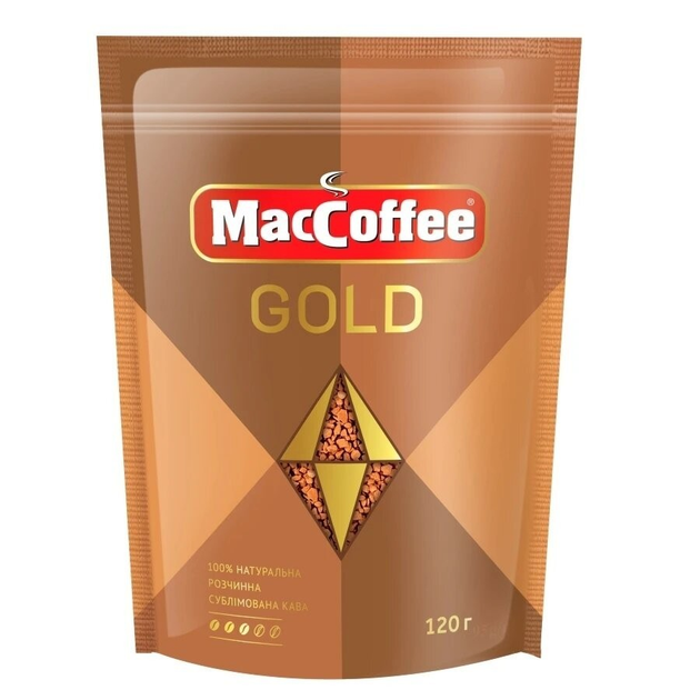 Купить Кава натуральна розчинна сублімована MacCoffee Gold 120г ...