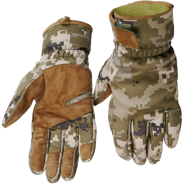 Тактичні зимові рукавички Softshell Піксель M - зображення 1