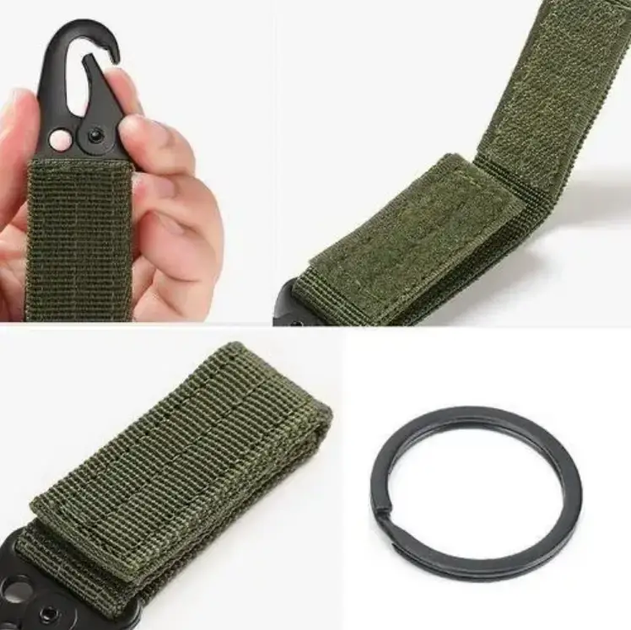 Пряжка карабін з кільцем для системи Molle, Primo TP1 набір 10 шт. - Green - зображення 2