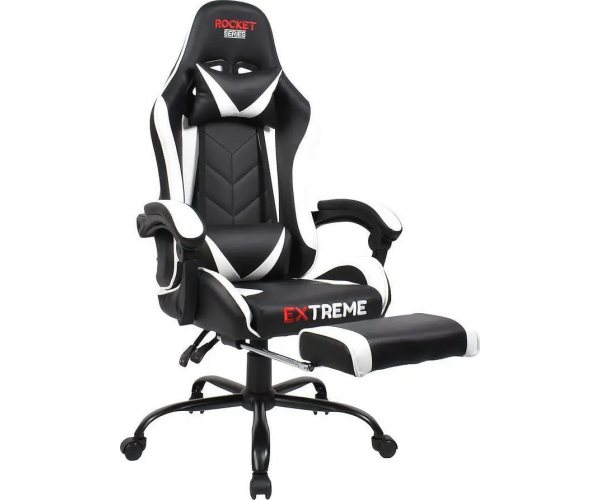 Ігрове крісло для геймерів та роботи EXTREME R103 Чорно білий геймерське крісло - изображение 6