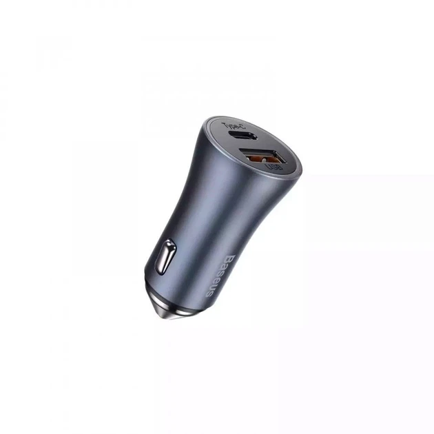 Автомобильное зарядное устройство Baseus Golden Contactor Pro Dual Quick Charger Car Charger U+C 40W USB For Type-C 5A 1.0m Dark Gray (759838) - Фото 3 Автомобильное зарядное устройство Baseus Golden Contactor Pro Dual Quick Charger Car Charger U+C 40W USB For Type-C 5A 1.0m Dark Gray (759838) - изображение 3