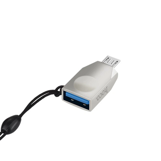 Адаптер OTG HOCO UA10 USB - microUSB Pearl Nickel - изображение 2