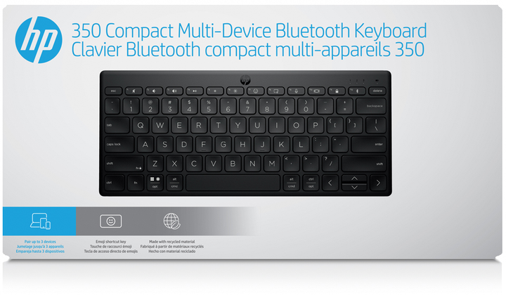 Клавіатура бездротова HP 350 Compact Multi-Device Bluetooth Keyboard Black (692S8AA) - зображення 9