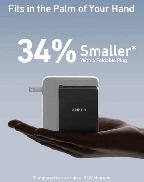 Сетевое зарядное устройство ANKER PowerPort 736 Nano II - 100W 2xUSB-C PD & 1xPIQ GaN - Фото 4 Сетевое зарядное устройство ANKER PowerPort 736 Nano II - 100W 2xUSB-C PD & 1xPIQ GaN - изображение 4