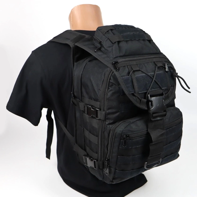 Рюкзак штурмовий 30 літрів Oxford 800D Чорний - зображення 1