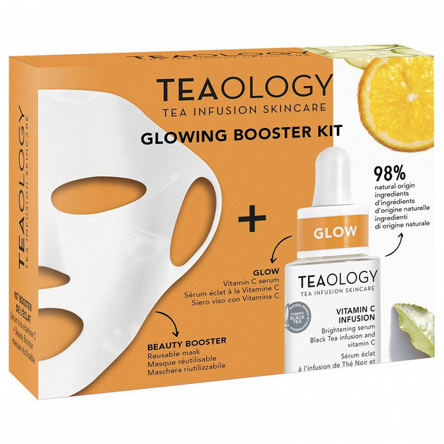 Zestaw Teaology Glowing Booster Vitamin C Serum 15 ml + Reusable Mask (8050148505143) - obraz 1