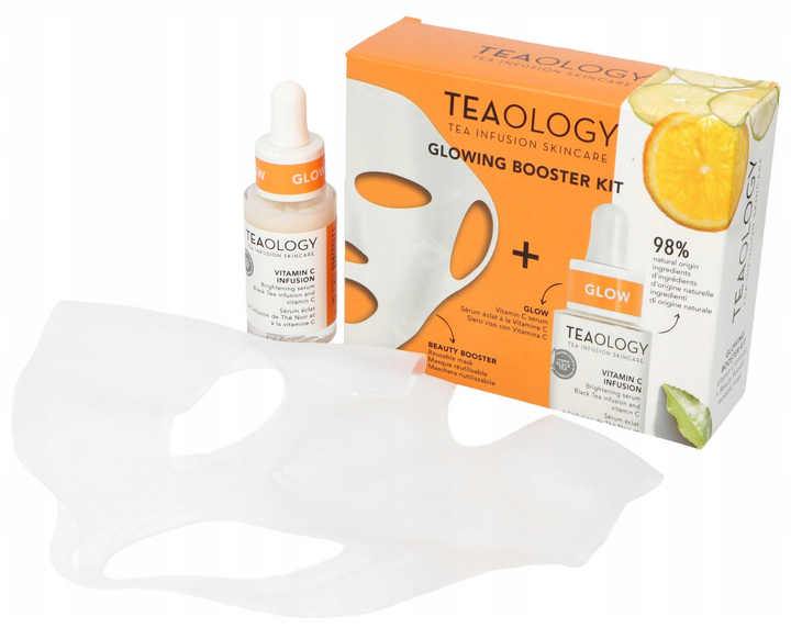Zestaw Teaology Glowing Booster Vitamin C Serum 15 ml + Reusable Mask (8050148505143) - obraz 2