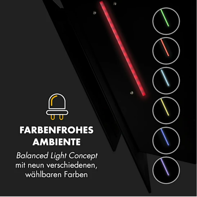 Витяжка Klarstein Mirage 90 550 м3/год сенсорна панель RGB розсіяне освітлення A++ - зображення 5