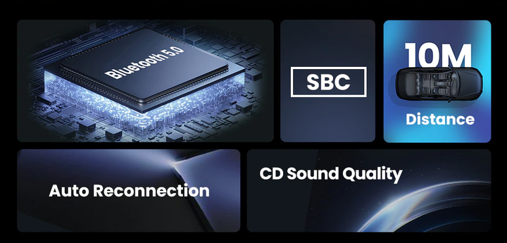 Автомобільний Bluetooth-адаптер Ugreen CM309 USB Bluetooth 5.0 AUX з мікрофоном (70601) - зображення 2