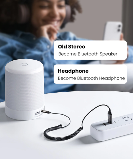 Автомобільний Bluetooth-адаптер Ugreen CM309 USB Bluetooth 5.0 AUX з мікрофоном (70601) - зображення 6