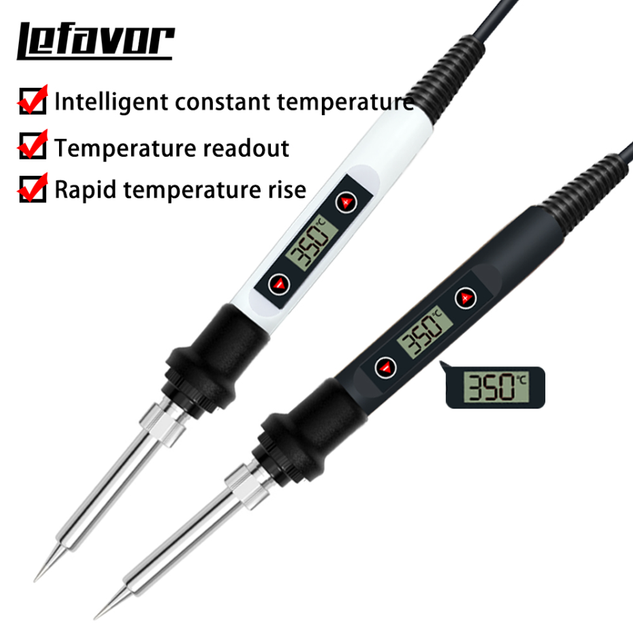 Электрический паяльник 80W Black с регулируемой температурой и цифровым дисплеем - изображение 2
