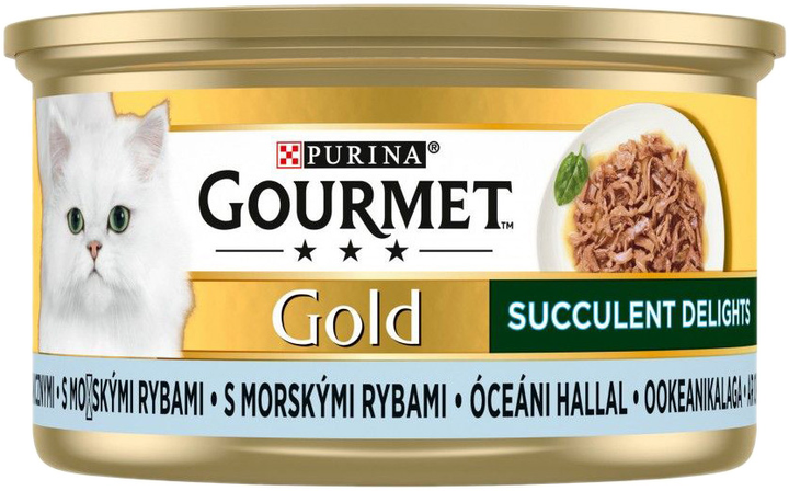 Вологий корм для активних котів Purina Gourmet Gold Succulent Океанічна риба 85 г (8445290502650) - зображення 1