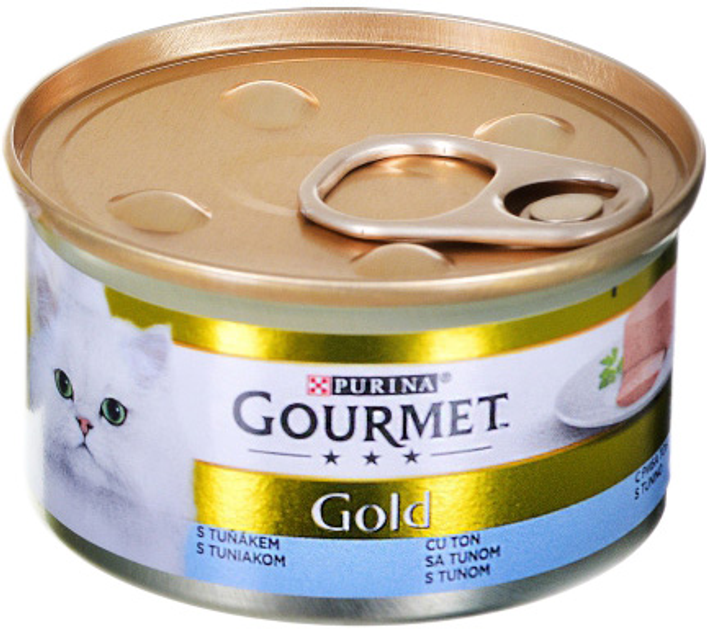 Mokra karma dla aktywnych kotów Purina Gourmet gold mousse z tuńczykiem 85 g (7613031808649) - obraz 1