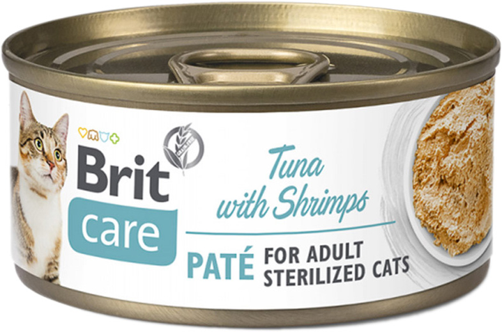 Mokra karma dla kotów sterylizowanych Brit Care Cat CF sterilized tuna & shrimps 70 g (8595602545513) - obraz 1