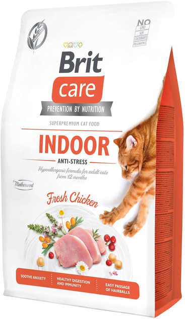 Sucha karma dla kociąt bez dodatku zbóż Brit care Cat g-f indoor z smakiem kurczaka 2 kg (8595602540853) - obraz 1