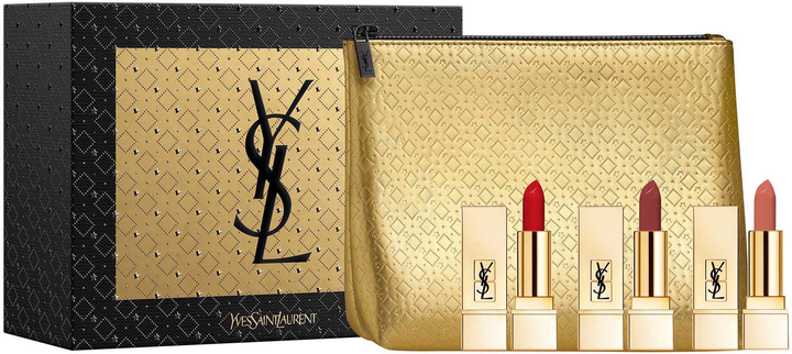 Набір губних помад Yves Saint Laurent Rouge 1.3 г х 3 шт + Косметичка (3614273876339) - зображення 1