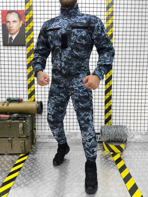 Тактичний військовий комплект Статутний ВМСУ ( Кітель + Штани ), Камуфляж: Піксель, Розмір: XL - зображення 1
