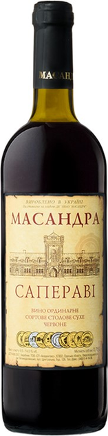Вино Масандра Саперарави ординарне сухе червоне 0.75 л 9,5-14% (4820013375935) - зображення 1