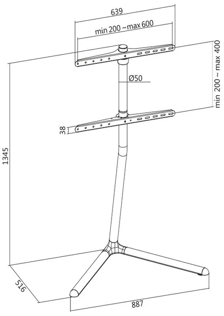Stojak pod telewizor Logilink BP0079 Czarny (4052792055443) - obraz 8