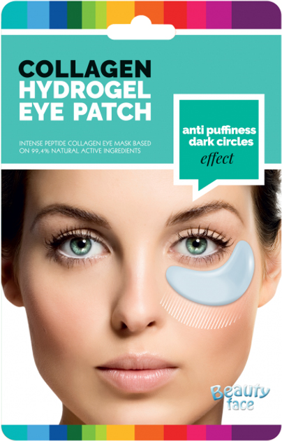 Płatki pod oczy z hydrożelu kolagenowego Beauty Face przeciw cieniom i opuchliźnie 8 g (5902596328641) - obraz 1