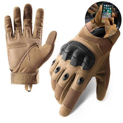 Рукавички тактичні сенсорні BDA; L/9; Хакі. Універсальні тактичні рукавички з пальцями. Армійські рукавички - зображення 1