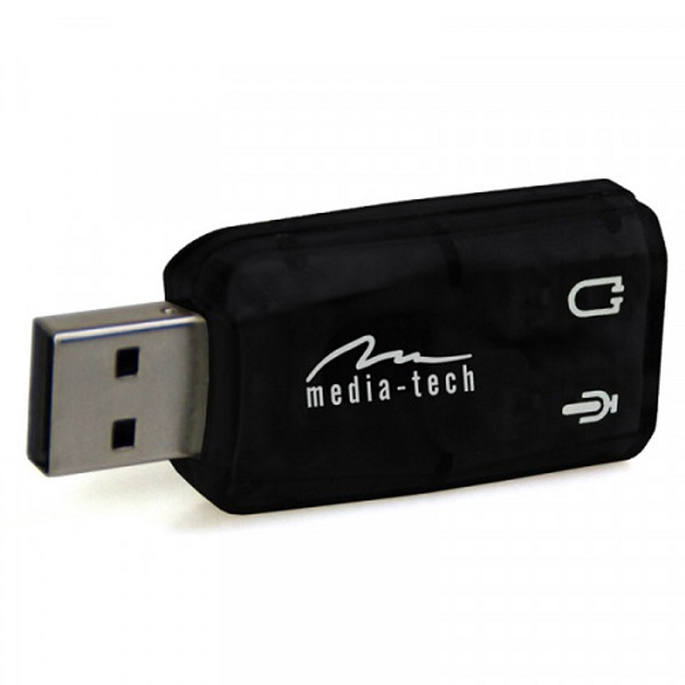 Звуковая плата Media-Tech MT5101 USB Virtual 5.1 Channel черный - изображение 2