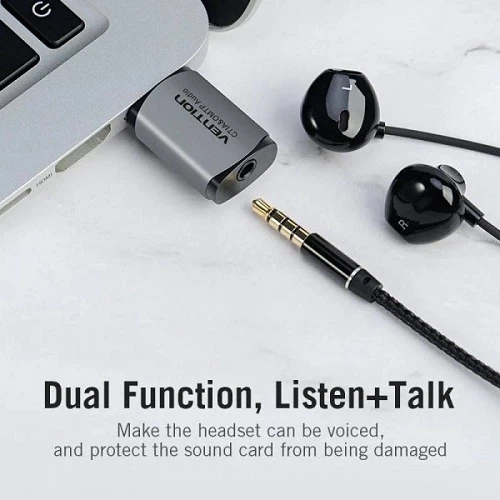 Звукова плата USB Vention CDLH0 Audio USB - 1х3.5мм jack 4pin Metal OMTP-CTIA - зображення 6